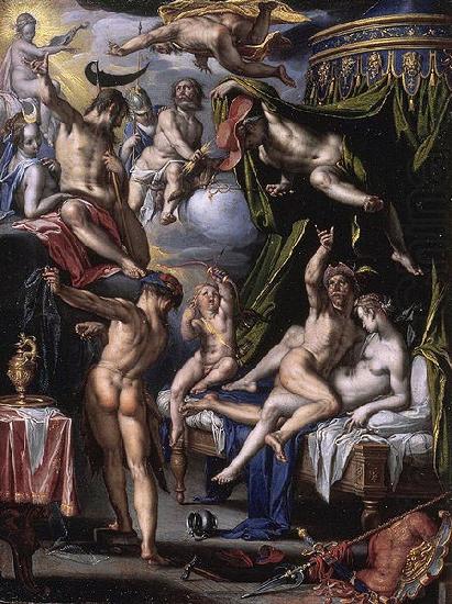 Joachim Wtewael Mars and Venus Surprised by Vulcan. china oil painting image